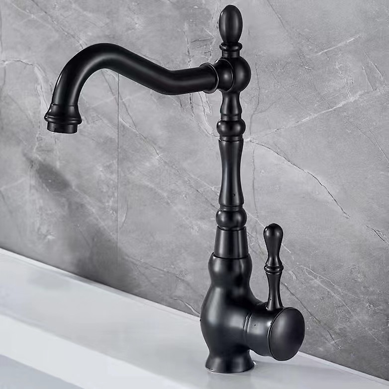 European-style antique faucet, all-copper hot and cold rotating sink faucet, sink, face wash and vegetable basin, kitchen faucet Application Scenario