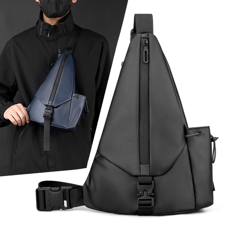 WEPOWER's new men's large-capacity chest bag is a casual and fashionable water-resistant crossbody single-shoulder commuter mini backpack full figure