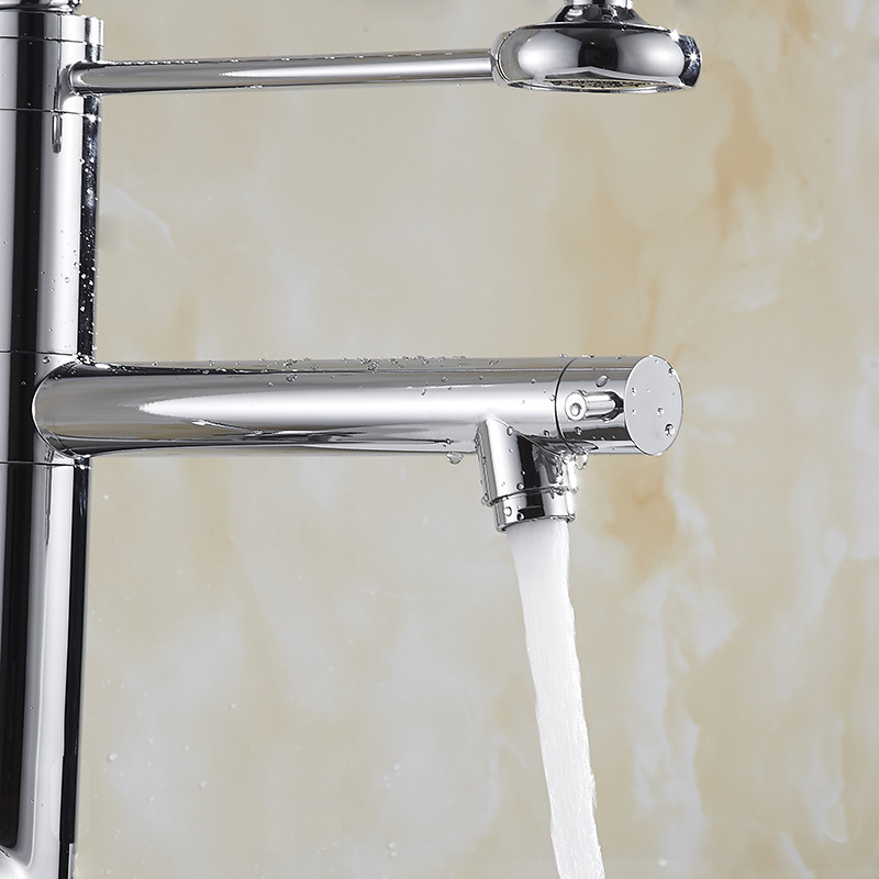 Haimingsi Spring high-end kitchen faucet, pull-out sink, vegetable washing faucet, dual water outlet for cold and hot water, 9125 Application Scenario