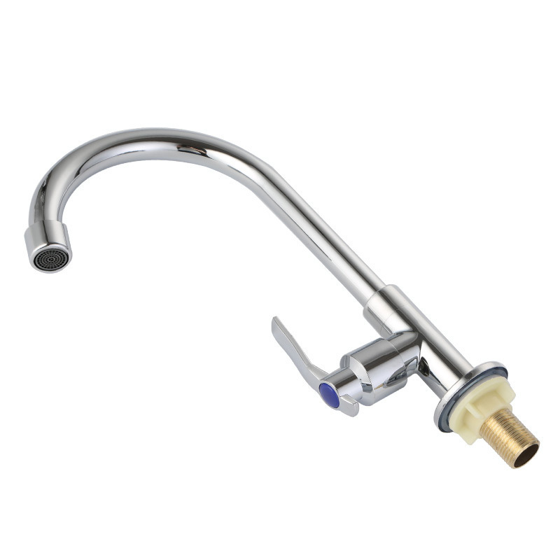 Household kitchen single-cooling faucet, sink faucet, rotatable washbasin, stainless steel sink faucet, 4 points Item Picture