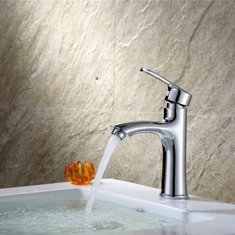 Single-hole faucet for washbasin, cold and hot faucet switch, single-cooling household bathroom cabinet faucet wholesale details Picture