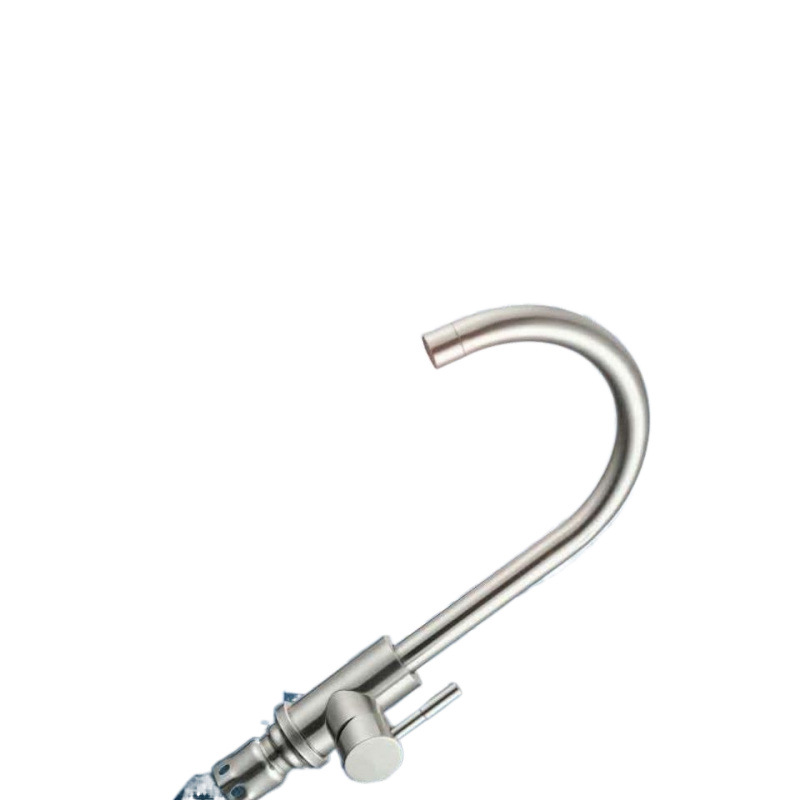 The 304 stainless steel kitchen hot and cold water faucet, single cold washing basin and sink can be rotated Item Picture