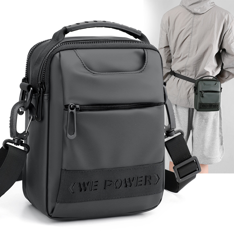 Wepower's new minimalist men's small bag, a trendy crossbody bag that can be worn with a belt, a shoulder bag, and a hand-held shoulder bag full figure