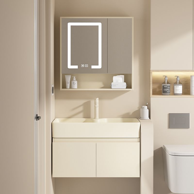 Small-sized washbasin, bathroom washbasin, pool, cream style, multi-layer thickened solid wood bathroom cabinet, combination washbasin Application Scenario