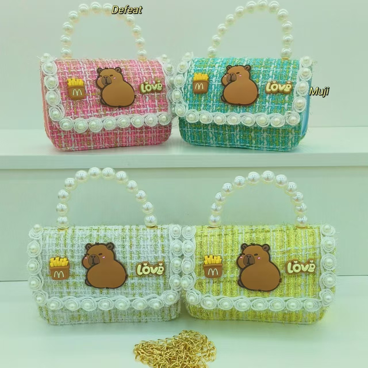 Kapipala pearl handbag, crossbody bag, loose change accessory, princess bag, girl's lucky money bag, chain small square bag Application Scenario