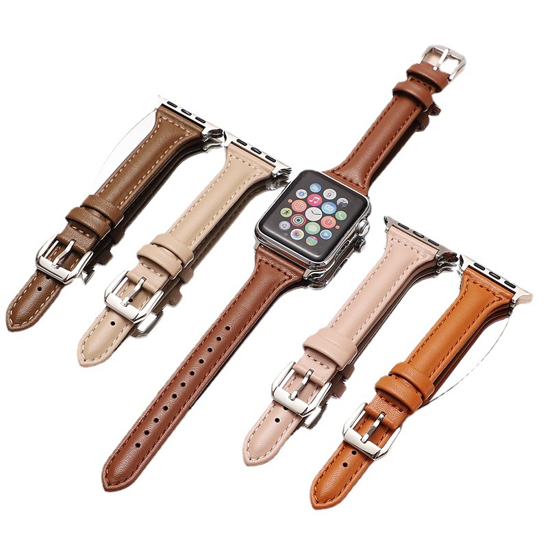 Suitable for apple Watch 7/6/se/5 Mini Waist genuine leather straps and new iWatch 4/3 straps Item Picture