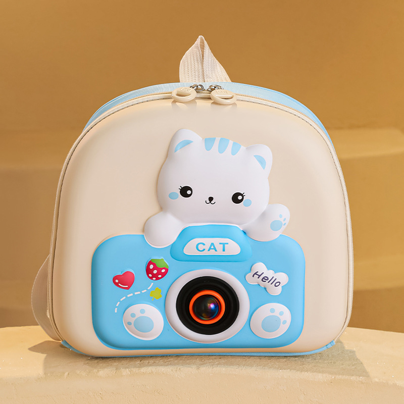 2025 New Korean version children's hard-shell flashing light backpack, boys' and girls' kindergarten schoolbag, cute cartoon small backpack Specification drawing