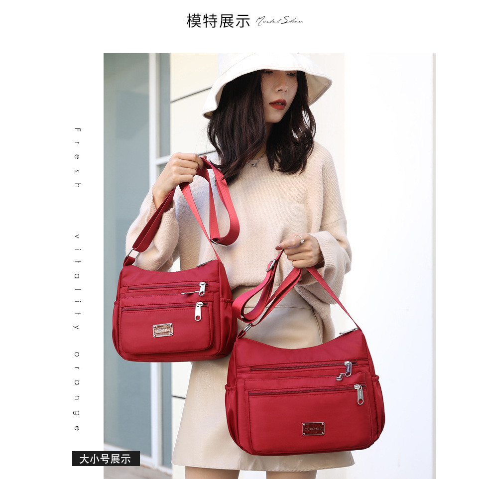 Fashionable single-shoulder bag for women, simple nylon fabric women's bag, large-capacity crossbody bag, light luxury and high-end feel, middle-aged mom's bag Application Scenario