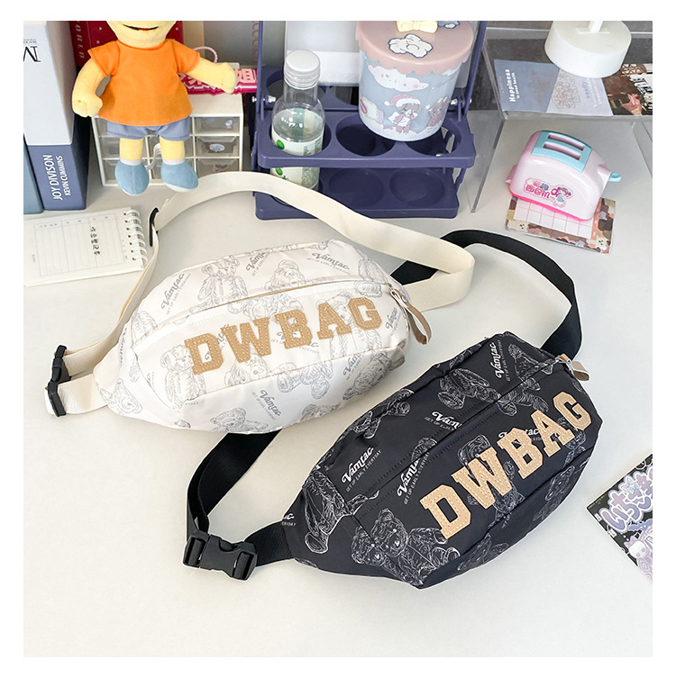 Canvas casual single-shoulder women's 2024 new trendy brand crossbody bag, summer sports chest bag, niche and versatile ins waist bag details Picture