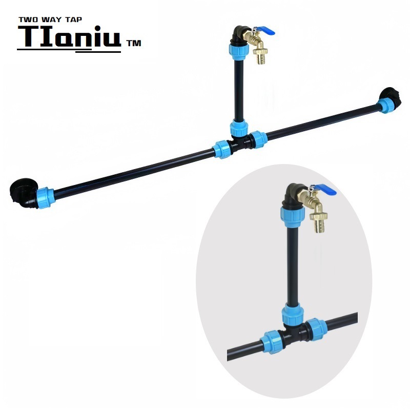 Cross-border exclusive 3/4x1 zinc alloy faucet iBC ton barrel joint series height-increasing joint PE pipe joint elbow full figure