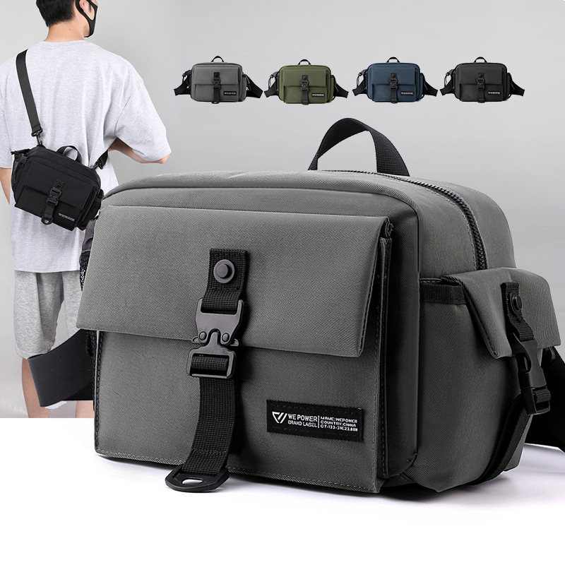 New trendy men's single-shoulder crossbody bag, large-capacity outdoor waist bag, multi-functional casual chest bag, travel backpack full figure