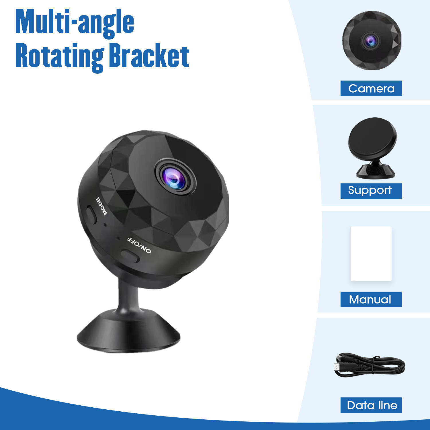 Cross-border exclusive factory wholesale diamond model w10 camera, no installation required, plug-in remote high-definition intelligent camera Specification drawing