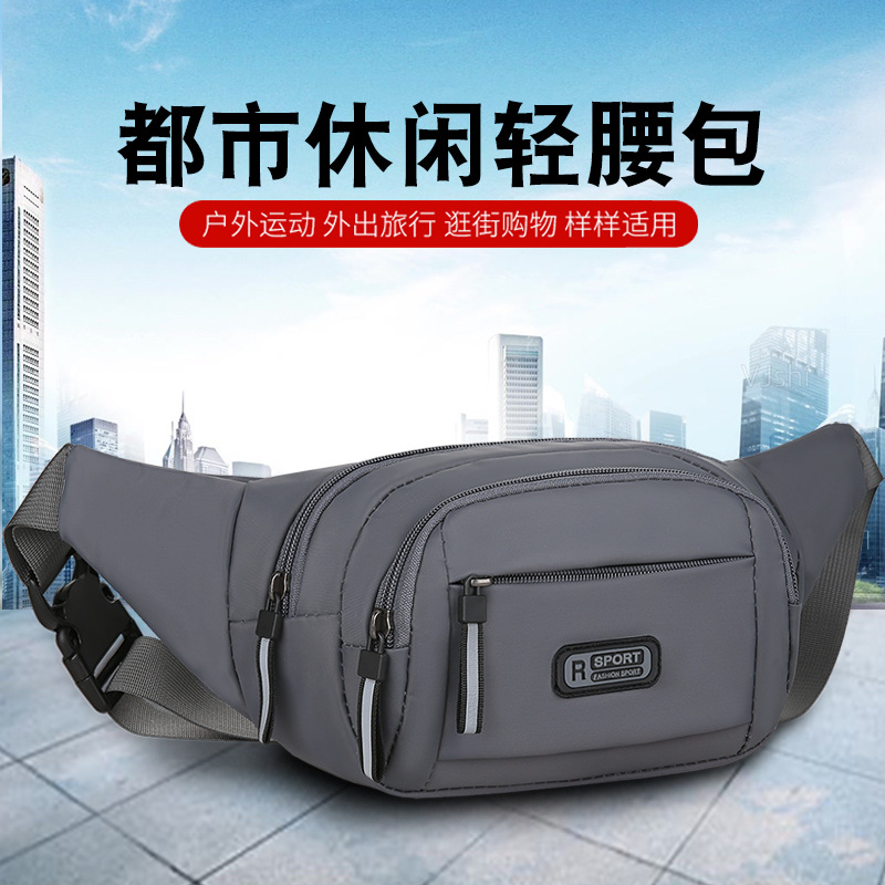 Men's sports waist bag, water-resistant bag for work, business wallet, large-capacity mobile phone bag, crossbody bag for women details Picture