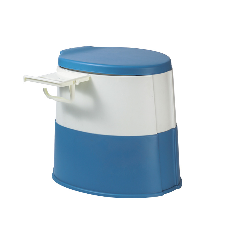 The mobile toilet seat is a simple and portable adult home toilet seat with a lid for the elderly to get up at night Item Picture