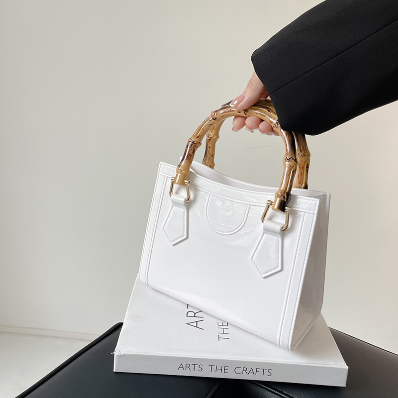 2025 Summer New bamboo joint jelly bag, hand-held smooth small square bag, mini, a popular and versatile single-shoulder crossbody women's bag Item Picture