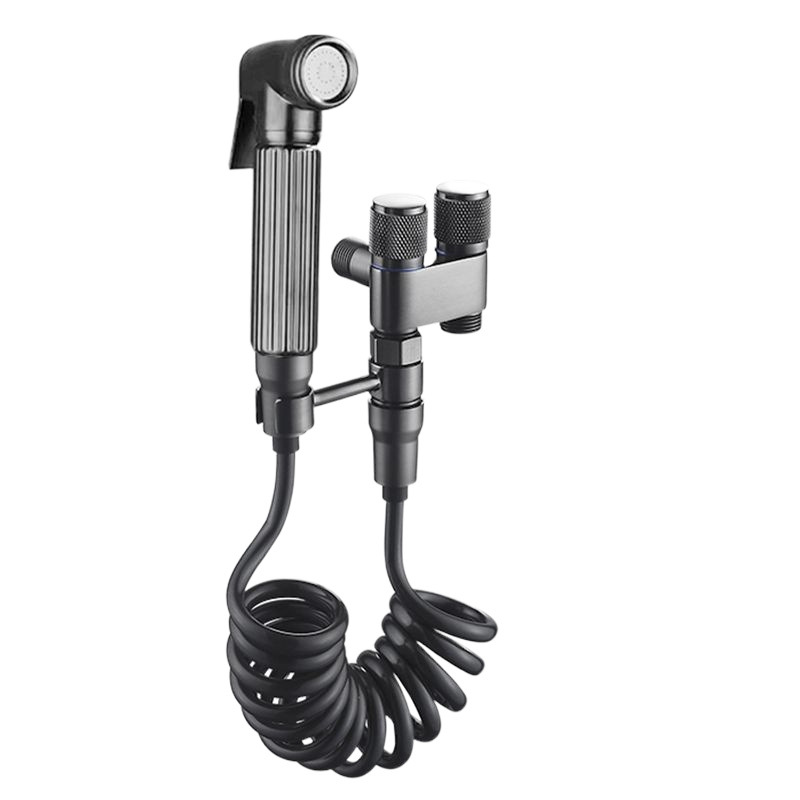 Gun ash toilet cleaning, all-copper spray gun faucet, three-way companion toilet, household one-in and two-out pressurized flushing device Item Picture