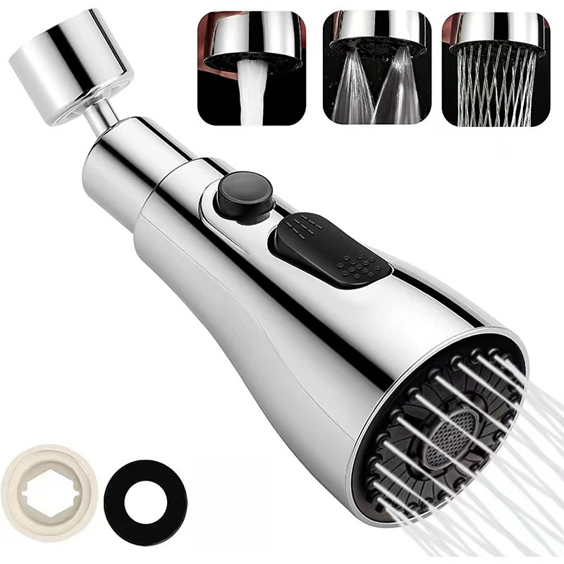 Kitchen faucet, multi-functional scraper, universal, rotatable anti-splash bubbler, universal pressure-increasing extender, faucet Item Picture