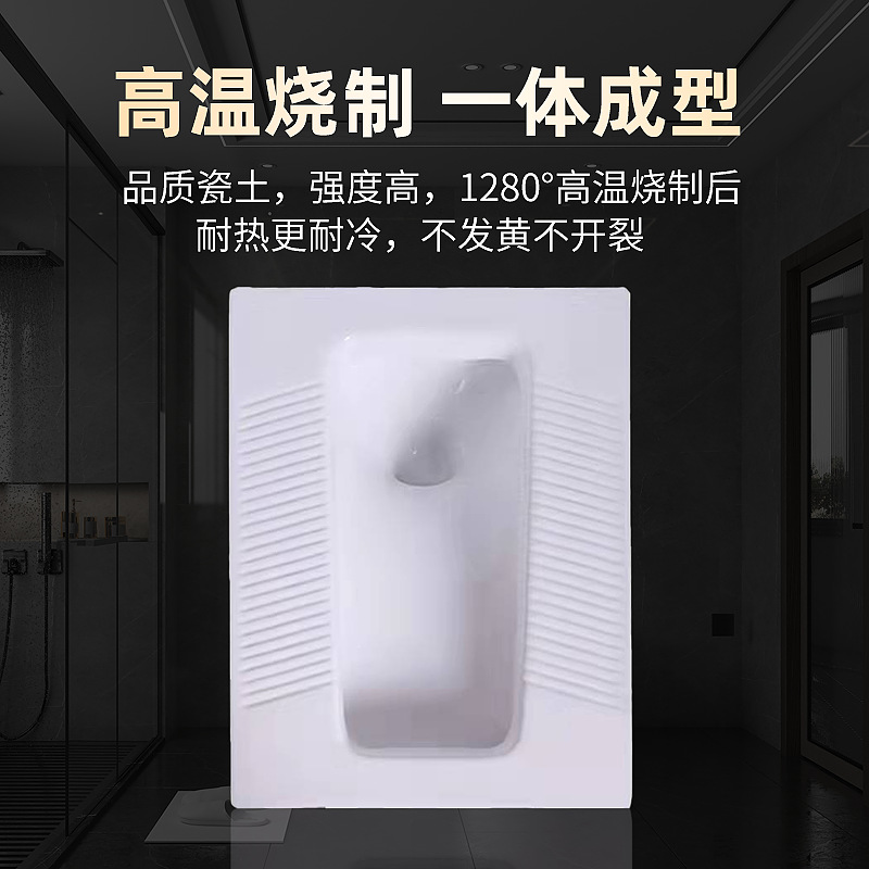 Ceramic S-bend squat toilet manufacturer, rural toilet renovation squat pit project payment, anti-odor squat toilet, squat toilet toilet, wholesale details Picture