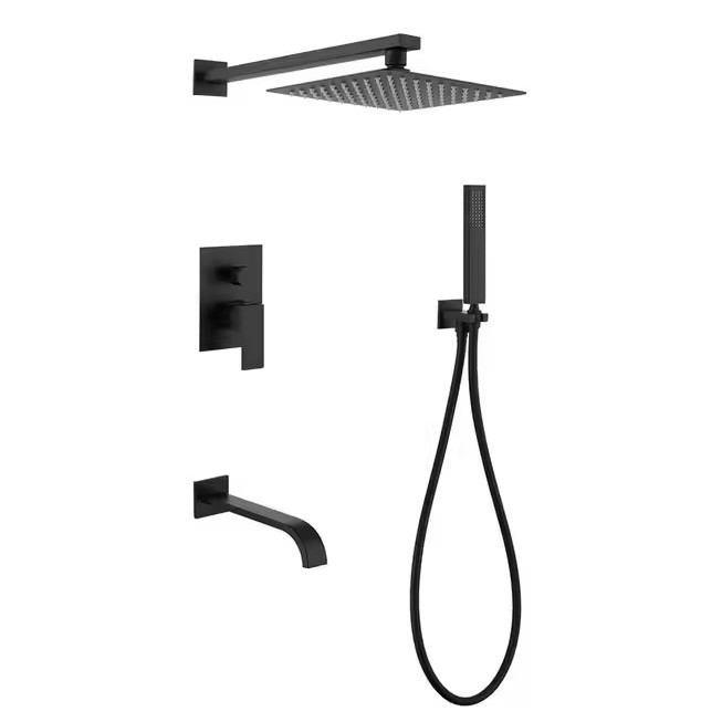 Concealed showerhead built-in wall-mounted set, black concealed pre-embedded ceiling shower top, gold spray, hotel home Application Scenario