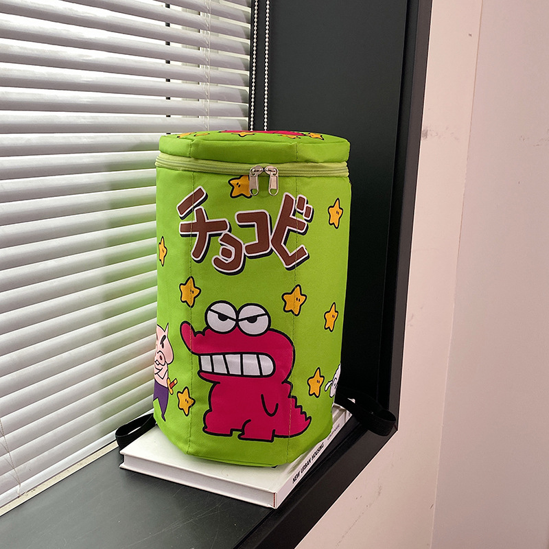 New cute schoolbag, Crayon Shin-chan, Little Crocodile box, large-capacity three-dimensional bucket bag, backpack, racket bag, trendy back details Picture