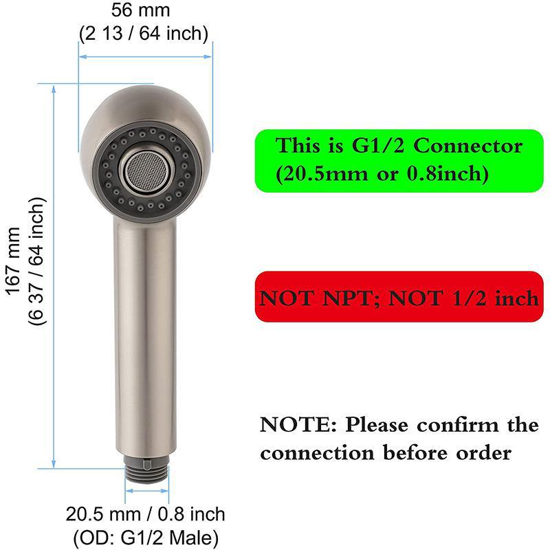 ABS shower head, kitchen sink, pull-out faucet, small shower head, two-function handheld shower head Specification drawing