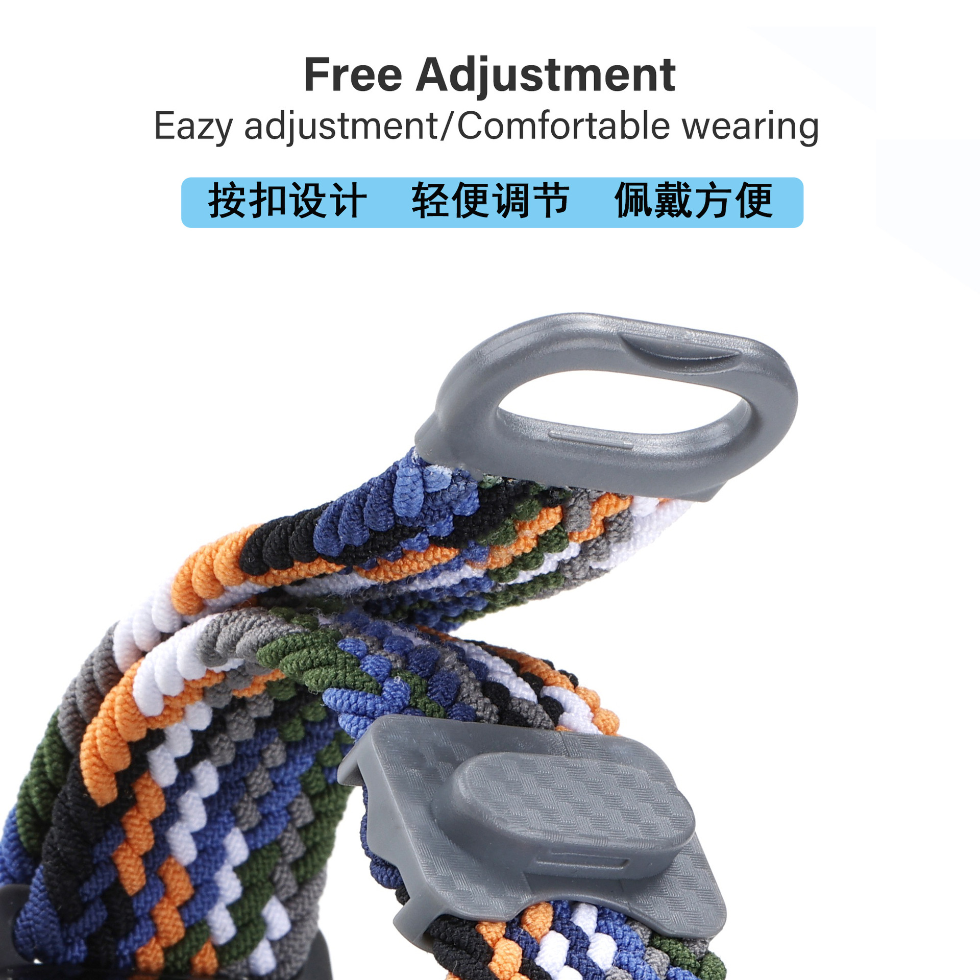 It is suitable for the carbon fiber texture snap braided strap of Samsung watch4657 and the strap of Huawei watch GT345 Specification drawing