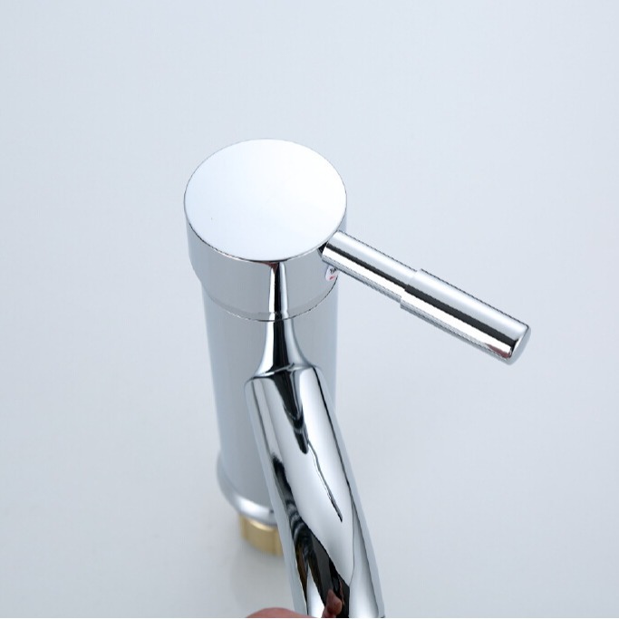 Washbasin faucet, cold and hot water, stainless steel copper core, single hole, hand washing basin, top basin, bottom basin, faucet raised details Picture