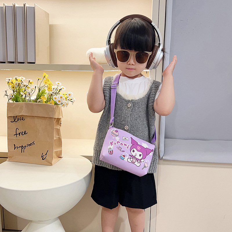 The new KD186-2 cartoon crossbody bag is a cute and large-capacity PU single-shoulder bag for outdoor organizing and storage full figure
