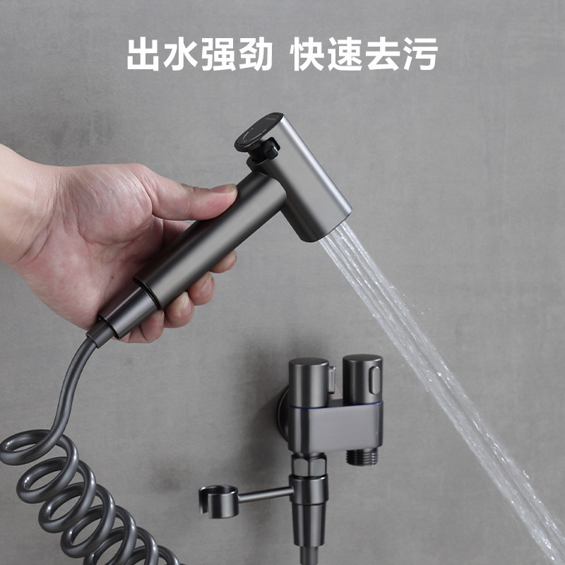 Cross-border stainless steel telescope, toilet companion, women's washer, farting washer, household bathroom spray gun, one in and two out details Picture