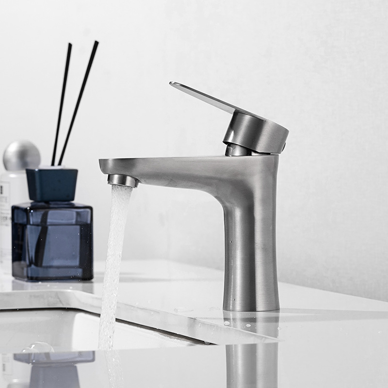 304 stainless steel washbasin, hot and cold water faucet, washbasin, washbasin, high countertop basin, bathroom countertop basin, faucet details Picture