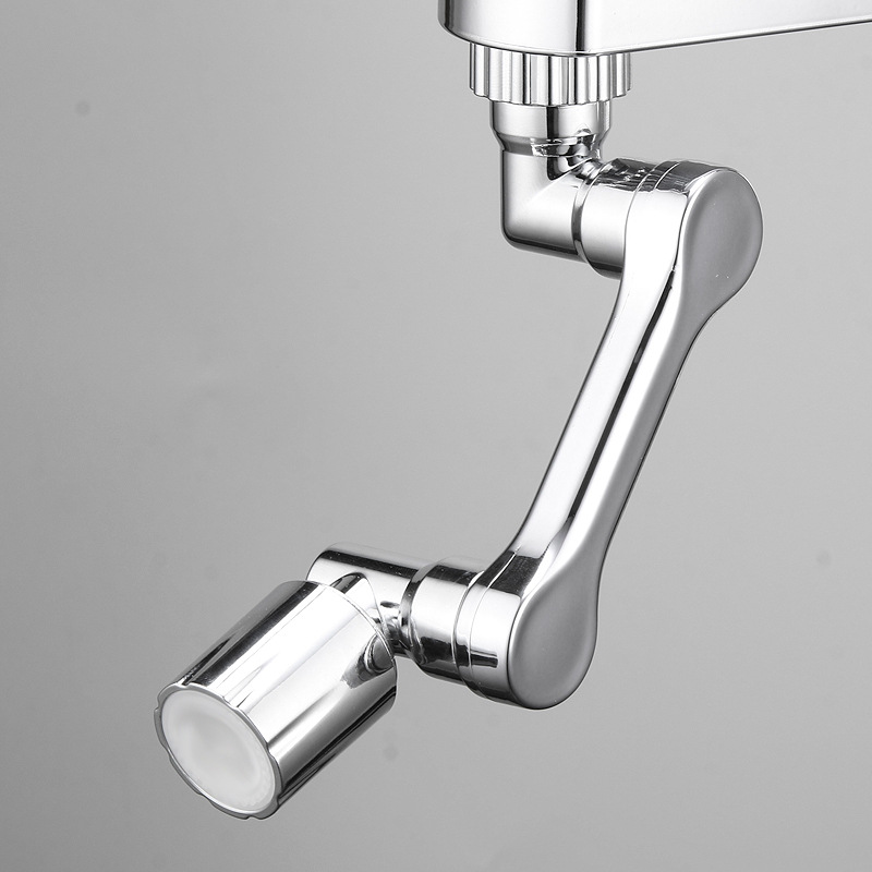 The kitchen sink faucet has two splash-proof heads, the sink extension conversion joint, and the rotatable mechanical arm faucet Application Scenario