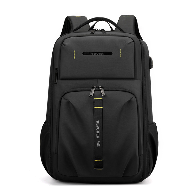 WEPOWER's new men's fashionable business backpack, college students' usb cable laptop bag, and lightweight backpack Item Picture