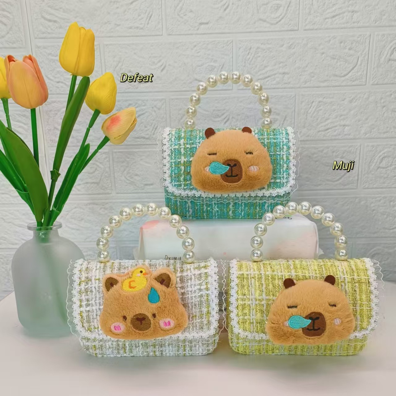 Kapibala plush toys, children's bags, pearl handbags, little girl princess bags, chain bags, crossbody bags and accessories details Picture