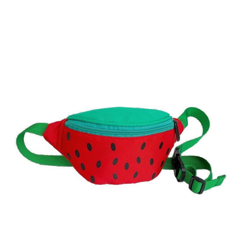 Sweet and fresh boy and girl chest bags, cute polka dot watermelon strawberry baby waist bags, new foreign trade children's bags Item Picture