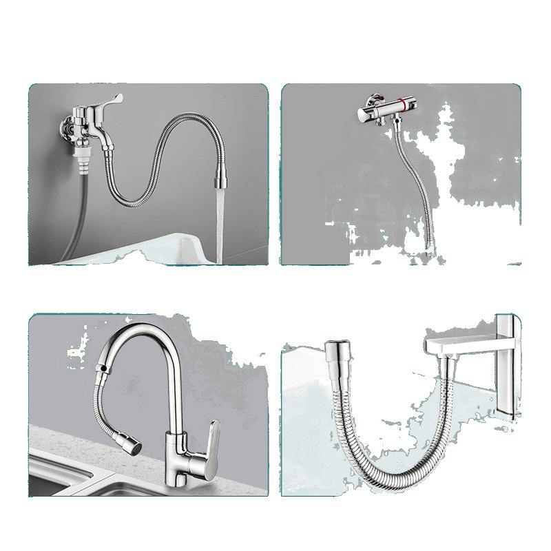 Faucet splash-proof nozzle extension wonder, universal rotatable water inlet conversion pressure-increasing external joint extension pipe accessory Item Picture