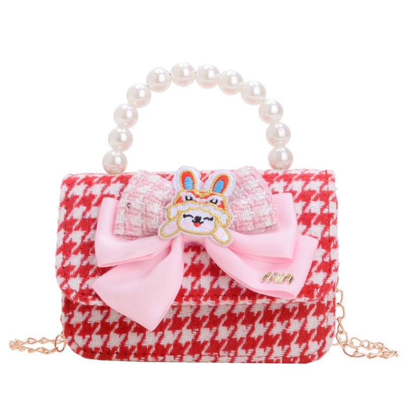 Children's New Year bag: Stylish Little girl, cute girl, princess, baby, red New Year greeting, fashionable and fragrant crossbody bag Item Picture