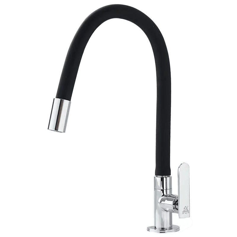 Universal rotating curved washbasin faucet, single-cooling kitchen water, wall-type vegetable washing faucet, balcony mop, household Item Picture
