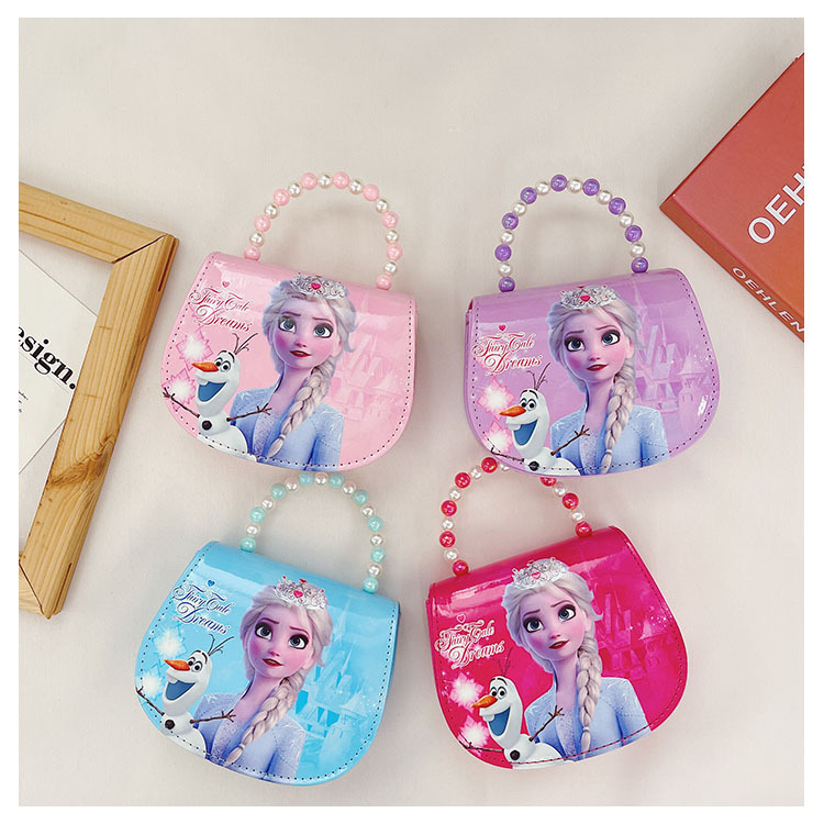 New foreign trade ice and snow princess handbag, girls' bag, Aisha crossbody single-shoulder hand-held coin purse full figure