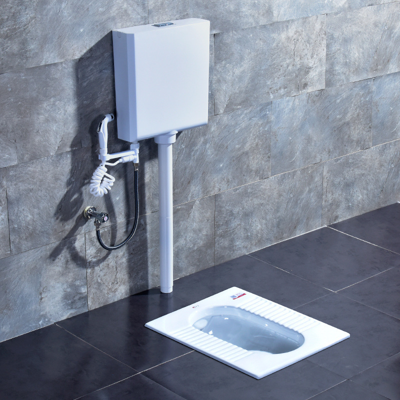 Household ceramic squat toilet with water tank, complete set of squat toilet, anti-odor toilet, toilet bowl, bathroom direct sales one piece Specification drawing