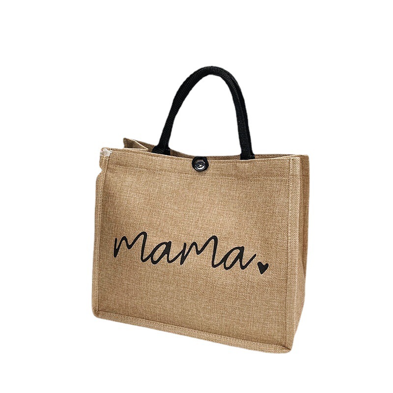 2022 Fashion hand-held linen women's Bag, large-capacity casual single-shoulder bag, Korean-style trendy letter bag, women's one-piece consignment Item Picture