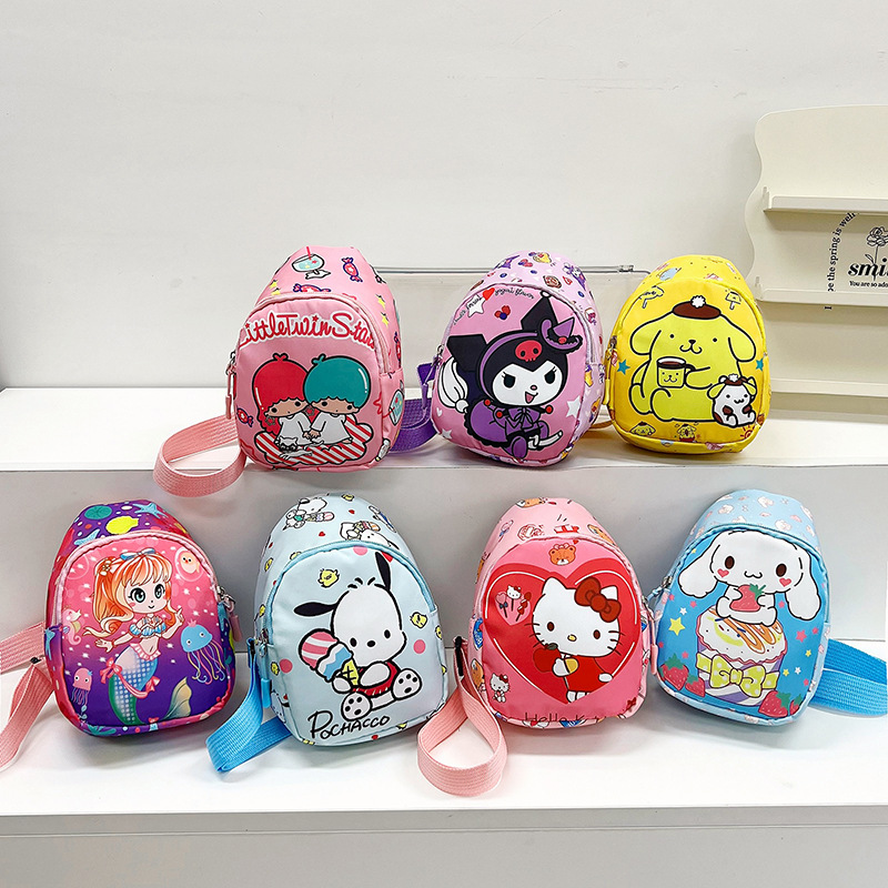 Wholesale of cute and trendy children's single-shoulder bags, large-capacity kindergarten baby travel chest bags, and casual girls' crossbody bags full figure