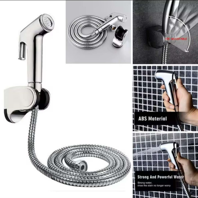 High-pressure shower head gun, faucet nozzle set, household pressurized flushing, bathroom, toilet, and toilet pressurized water gun full figure