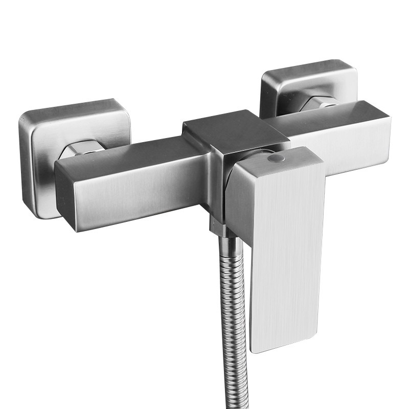 304 stainless steel Mingzhu Square Emperor flat Plate series three-in-one constant temperature mixing valve, cold and hot single handle shower valve Item Picture
