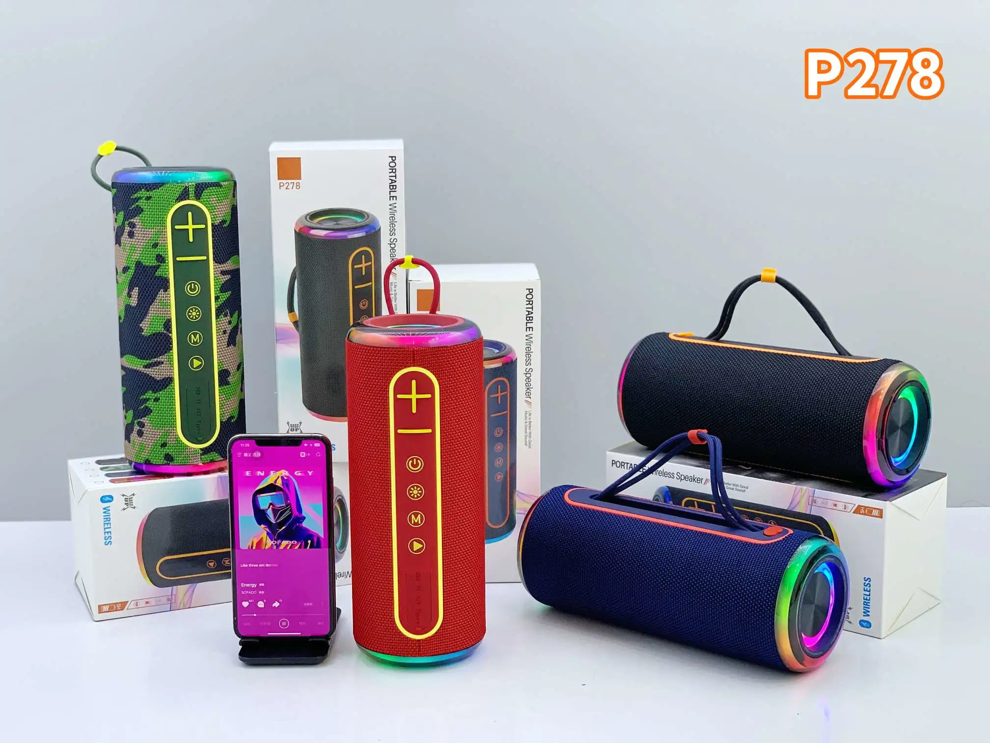 The p278 Bluetooth speaker with a radio and a USB flash drive (TF) can be inserted detail image 4
