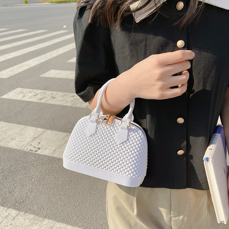 2025 Summer new PVC jelly bag, shell bag, cross-border handbag, trendy bestsellers, children's bag, crossbody women's bag Specification drawing