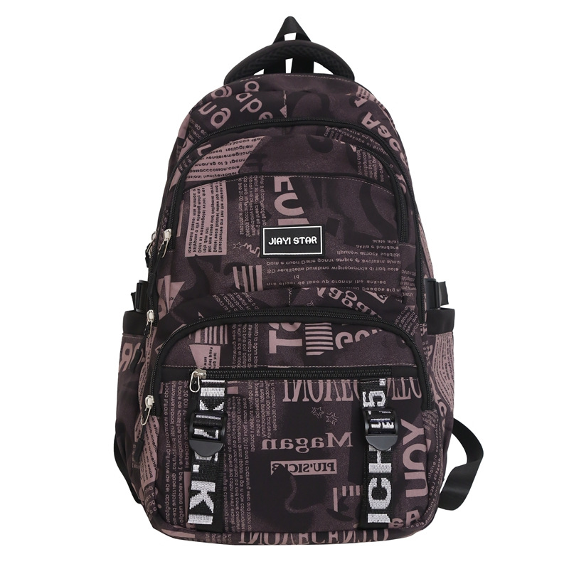 New college student fashionable, durable and large-capacity backpack for junior and senior high school students. High appearance level graffiti camouflage double backpack Application Scenario
