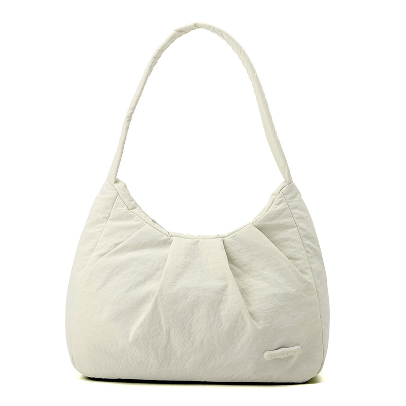 Colorful Fox's niche Korean version gentle pleated solid color underarm bag, simple and stylish, casual and versatile single-shoulder bag Item Picture