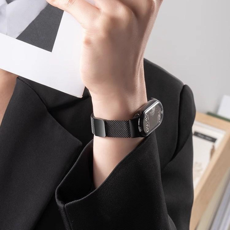 Suitable for Mi Band 9NFC version Milanese watch strap with magnetic shell and Mi 8 stainless steel women's watch strap Specification drawing