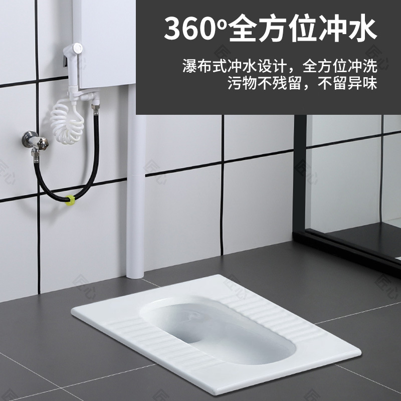 Household ceramic bathroom, squat toilet, integrated squat toilet with curved ceramic squat toilet, squat toilet bowl, squat toilet Specification drawing