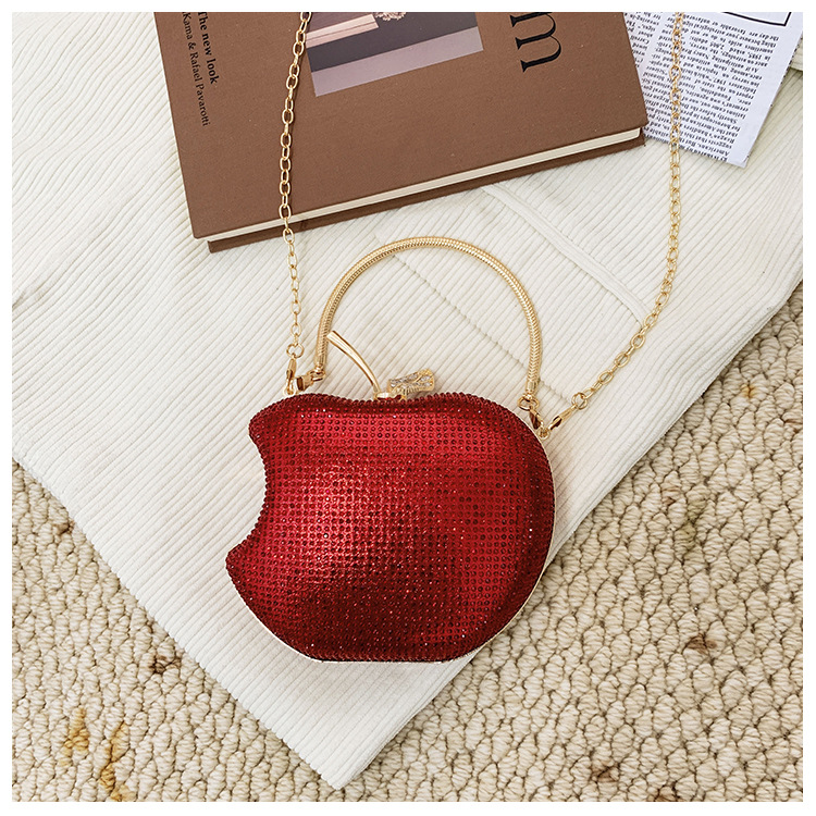 Cross-border women's bags, best-selling handbags, Apple bags, foreign trade small bags, acrylic bags, dinner bags, diamond-encrusted chain bags details Picture